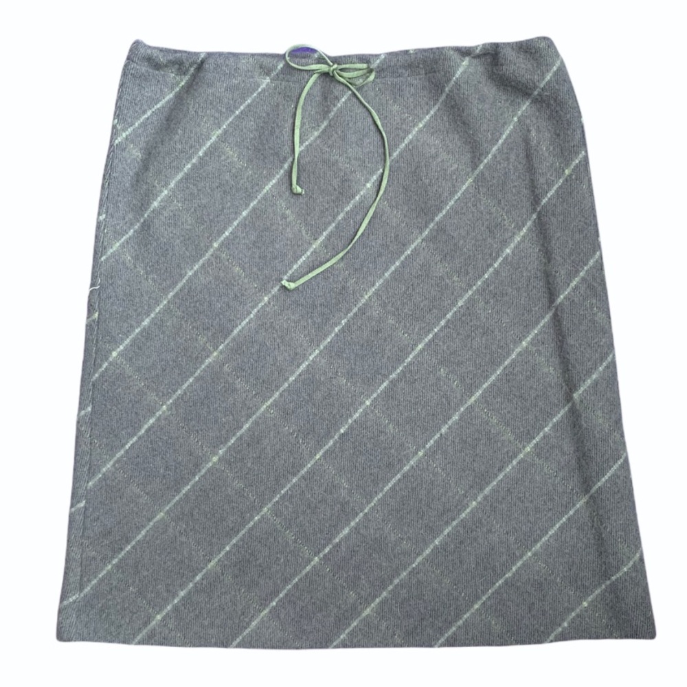 J. Crew Grey Cozy Plaid Wool Skirt